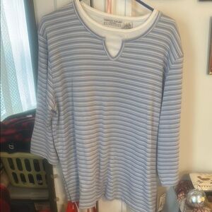 Carolyn Taylor Blue Striped Blouse